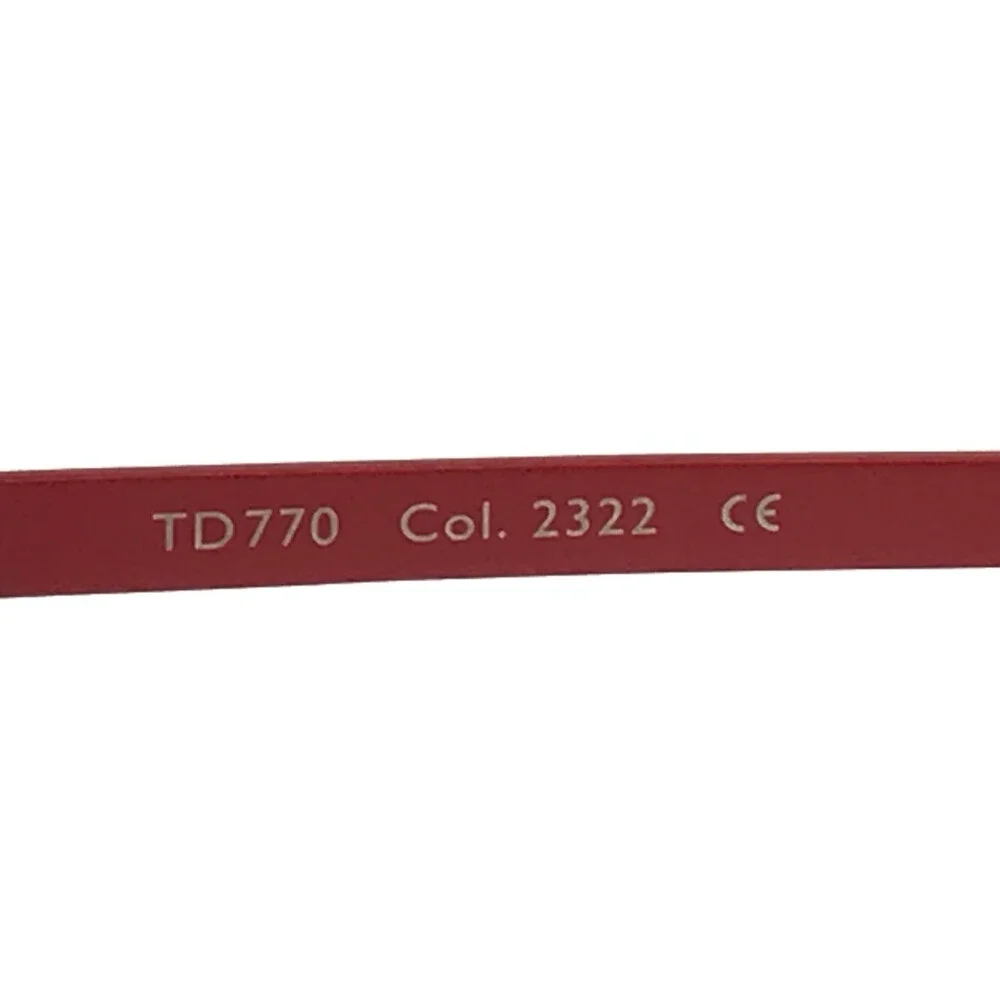 Tom Davies Eyeglasses Frames TD770 Col. 2322 Matte Red Rectangle 55-16-140